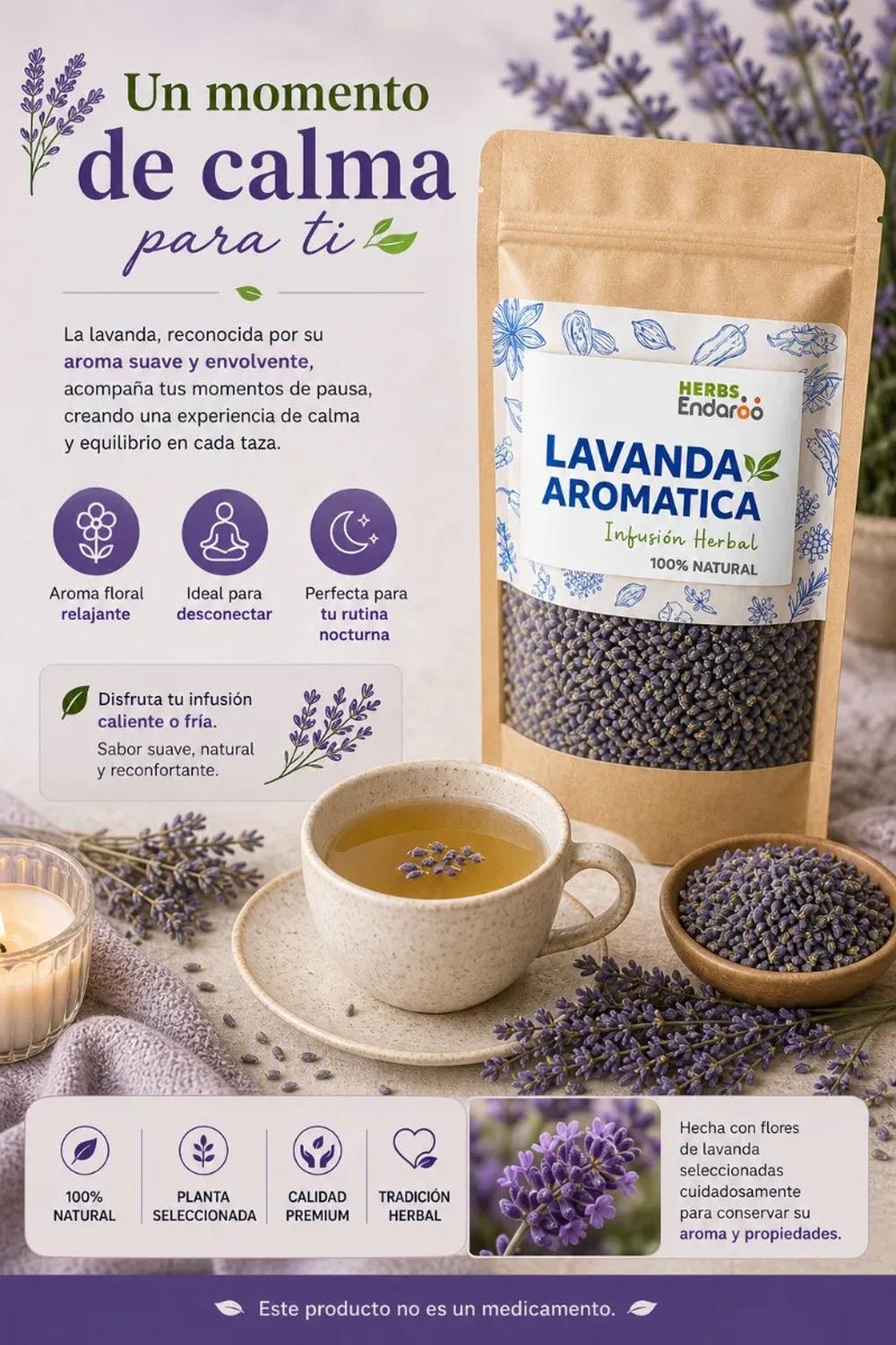 Lavanda Aromática Té 50g Naima | Infusión Natural Premium