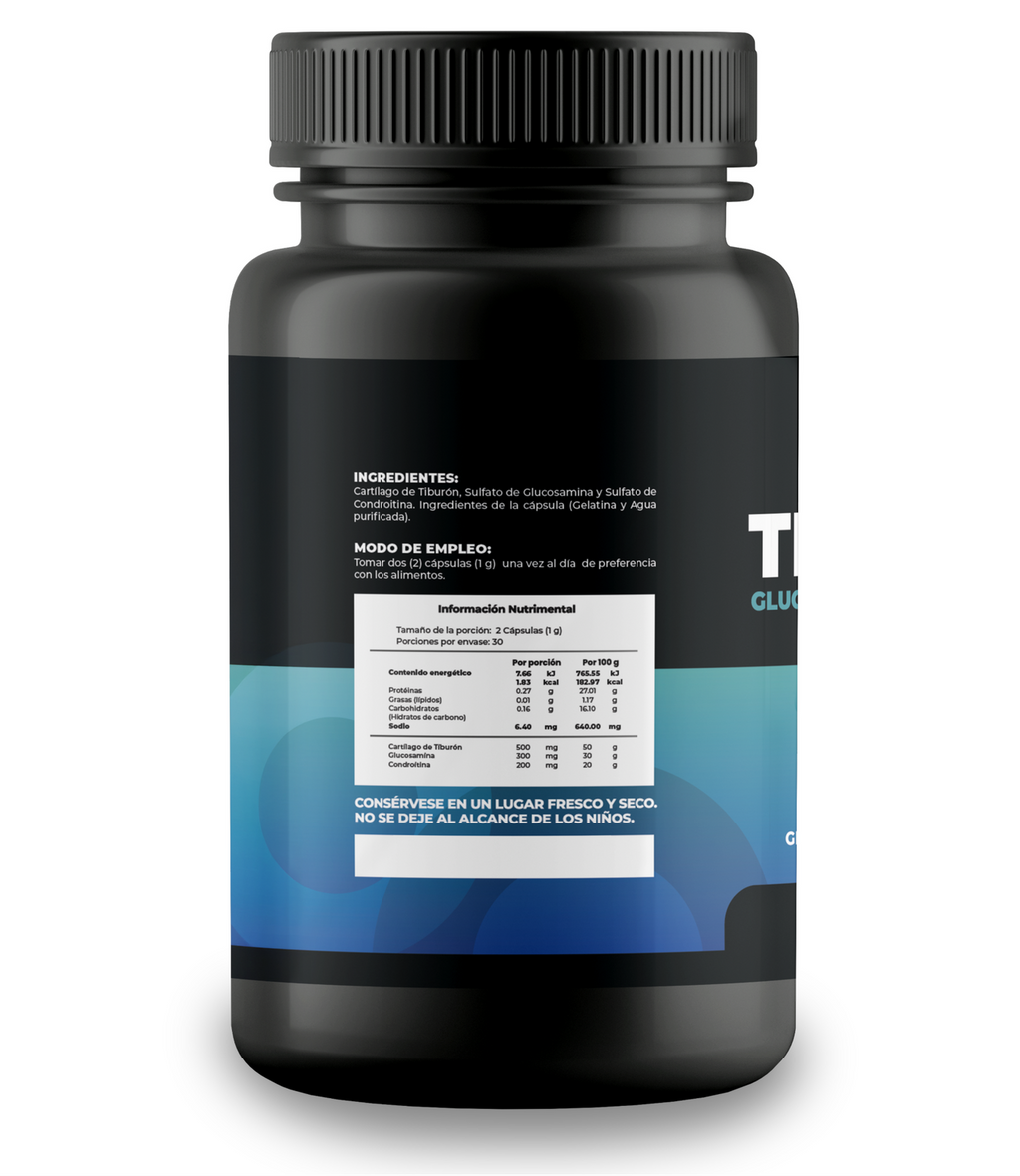 Cartílago de Tiburón con Condroitina y Glucosamina | 60 Cápsulas