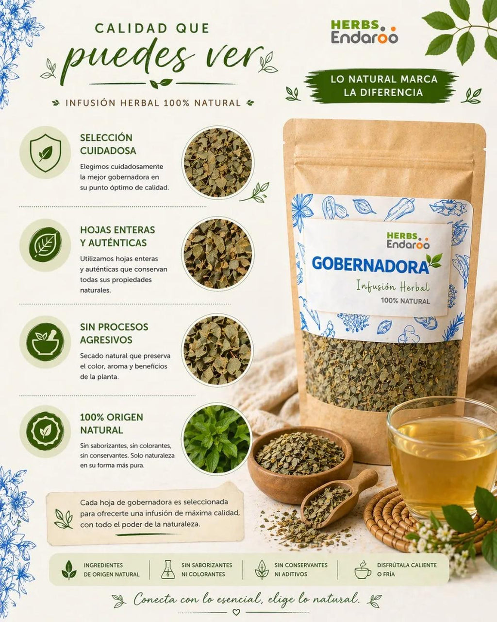 Gobernadora Té Natural 100g Naima | Infusión Herbal Premium