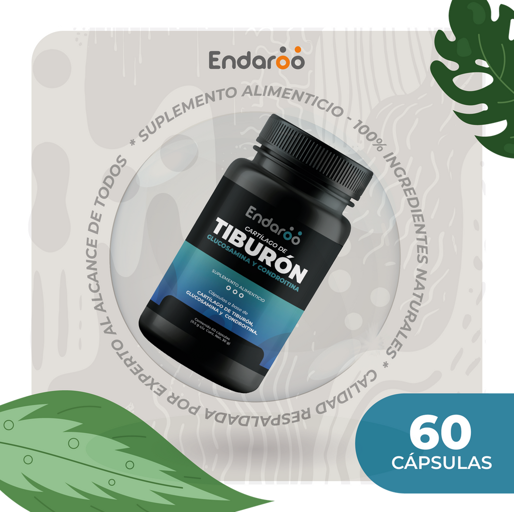 Cartílago de Tiburón con Condroitina y Glucosamina | 60 Cápsulas