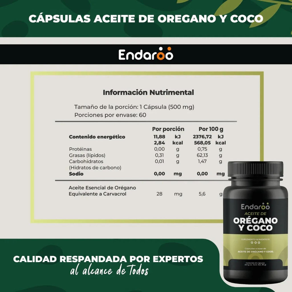 Aceite de Coco con Orégano 60 Cápsulas