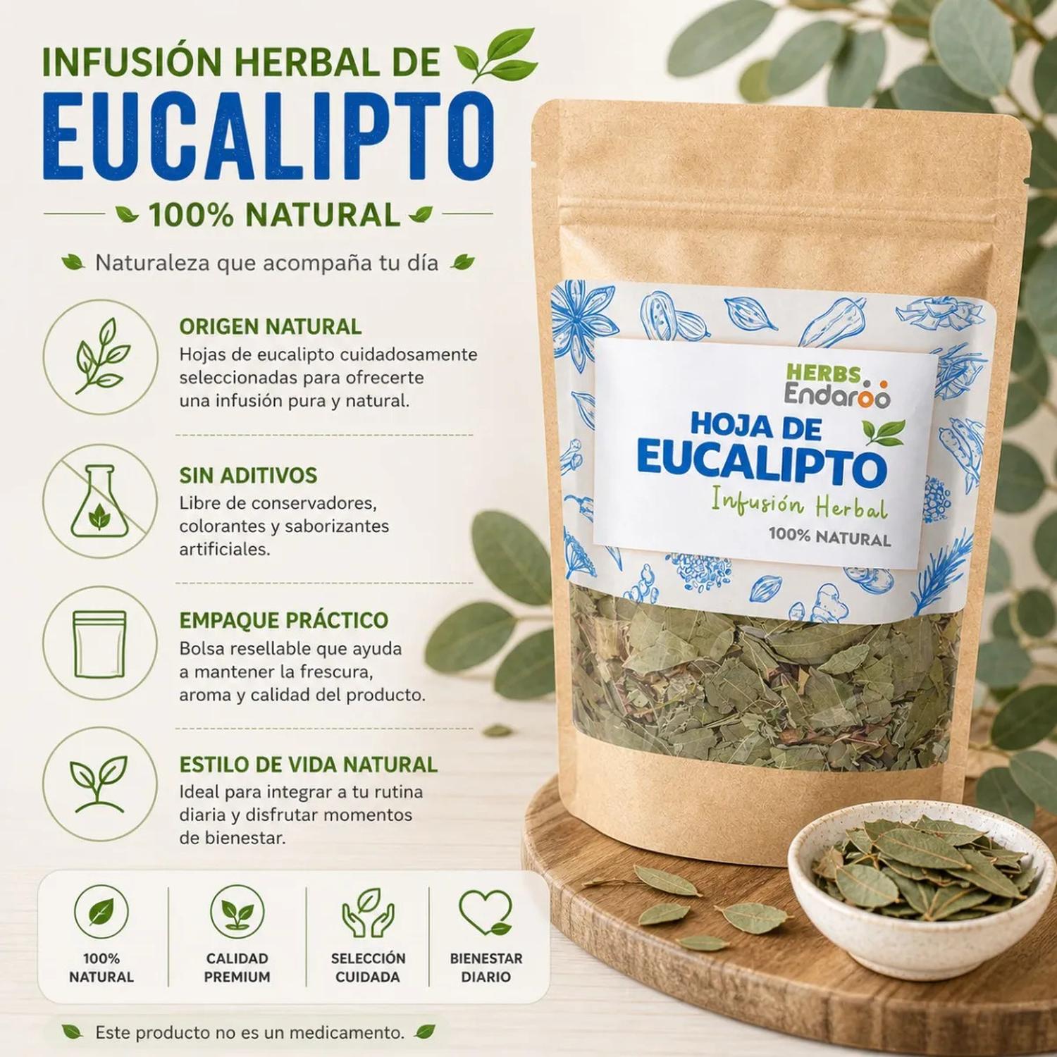 Hoja de Eucalipto Té Natural 70g Naima | Infusión Herbal