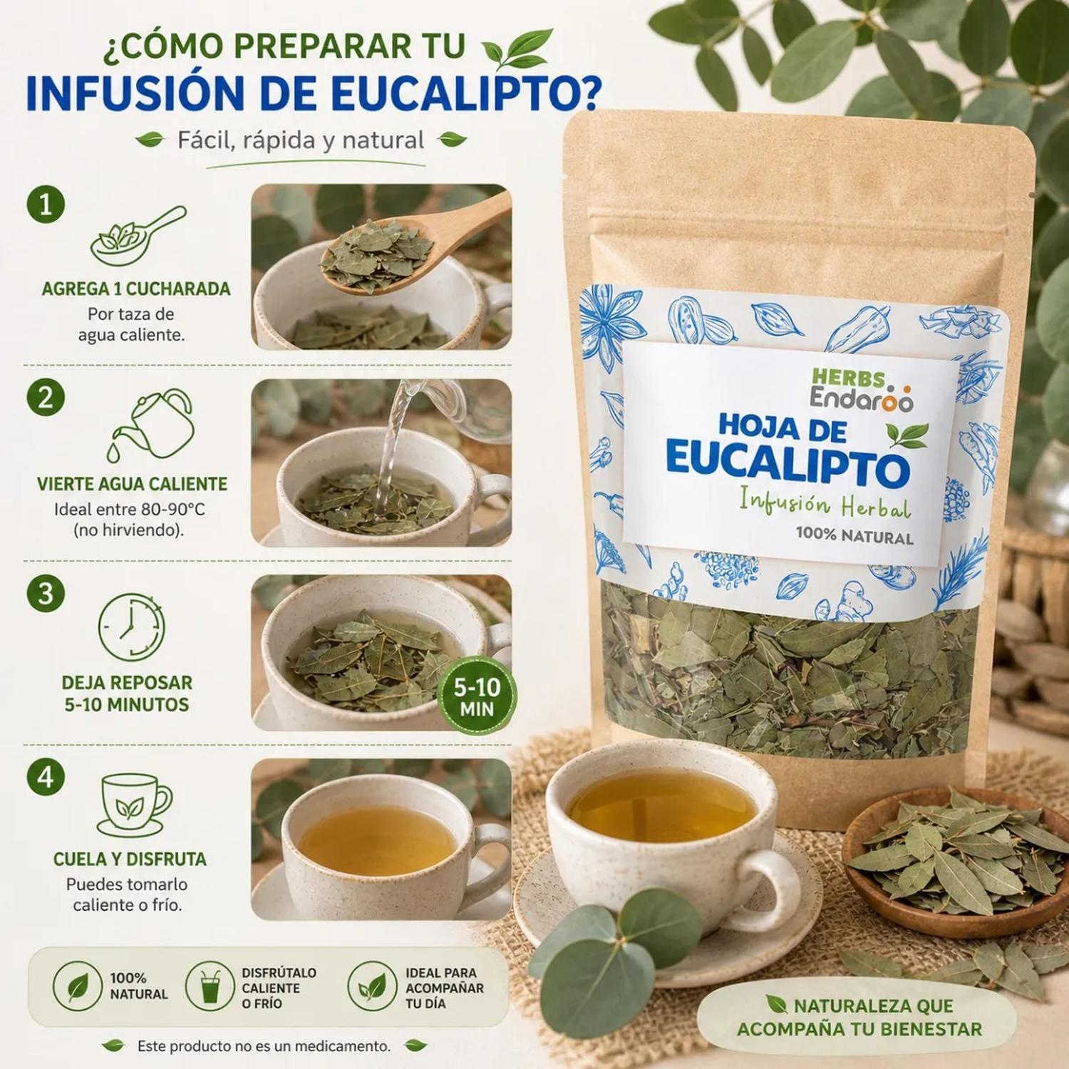 Hoja de Eucalipto Té Natural 70g Naima | Infusión Herbal